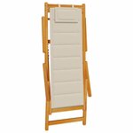 vidaXL Chaises de plage pliantes 2 Pièces - Bois d'acacia taupe et textilène