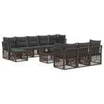 vidaXL Ensemble de canapé de jardin 11 Pièces Gris polyrotin