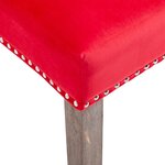 Vidaxl chaise de salle à manger rouge velours