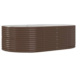 vidaXL Lit surélevé de jardin Marron Acier enduit de poudre