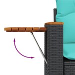 vidaXL Salon de jardin 6 Pièces avec coussins noir résine tressée