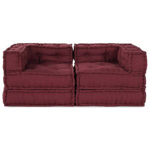 vidaXL Canapé modulaire 2 Pièces Marron 140 x 70 x 56 cm tissu