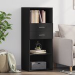 vidaXL Buffet haut noir 50x42 5x124 cm bois d'ingénierie
