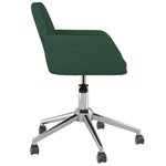 vidaXL Chaise pivotante de bureau Vert foncé Tissu
