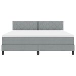 vidaXL Lit boxspring avec matelas Gris clair 180 x 200 cm tissu