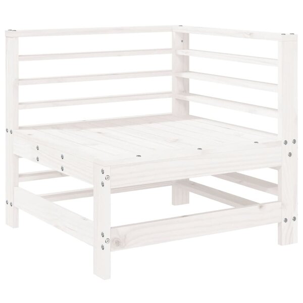 vidaXL Canapé d'angle de jardin blanc bois de pin massif