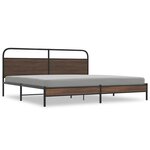 vidaXL Cadre de lit en métal sans matelas chêne marron 193x203 cm