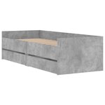 vidaXL Cadre de lit avec tiroirs sans matelas gris béton 90x190 cm
