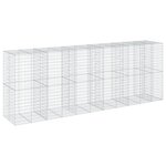 vidaXL Panier gabion avec couvercle 550x100x200 cm fer galvanisé