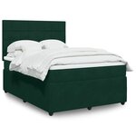 vidaXL Sommier à lattes de lit et matelas Vert foncé 140x190cm Velours