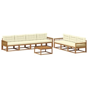 vidaXL Ensemble de canapés d'extérieur 8 Pièces Naturel et Crème