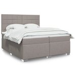 vidaXL Sommier à lattes de lit avec matelas Taupe 200x200 cm Tissu