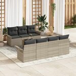 vidaXL Ensemble de canapé de jardin avec coussin avec stockage 8 Pièces
