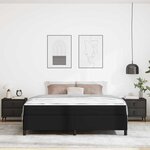 vidaXL Cadre de lit avec matelas Noir 180 x 200 cm tissu