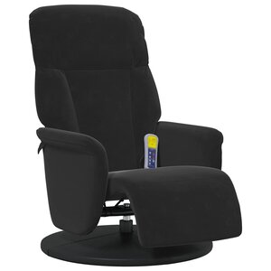 vidaXL Fauteuil inclinable de massage avec repose-pied noir velours