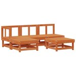 vidaXL Ensemble de salon de jardin 13 Pièces Brun cire Bois de pin massif