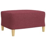 vidaXL Ensemble de canapés 4 Pièces avec repose-pied rouge bordeaux tissu