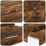 vidaXL Cadre de lit avec rangement avec tiroir Chêne fumé 120 x 190 cm