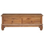 vidaXL Meuble TV Naturel 110 x 35 x 40 cm Bois de teck massif