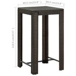 vidaXL Ensemble de bar de jardin 3 Pièces coussins Résine tressée Marron