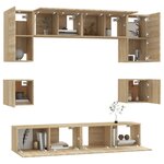 vidaXL Ensemble de meubles TV 8 Pièces Chêne sonoma Bois d'ingénierie