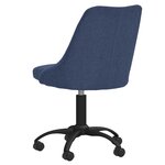 Vidaxl chaise pivotante de salle à manger bleu tissu