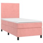 vidaXL Sommier à lattes de lit et matelas et LED Rose 80x200cm Velours