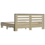 vidaXL Cadre de lit chêne sonoma 200x200 cm bois d'ingénierie et métal