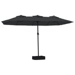 vidaXL Parasol de jardin à double tête avec LED noir 449x265 cm