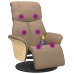 vidaXL Fauteuil inclinable de massage repose-pieds cappuccino