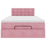 vidaXL Cadre de lit ottoman avec matelas rose 120x200 cm velours