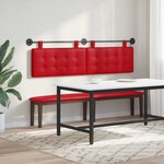 vidaXL Tête de lit suspendue Avec lumière LED Rouge Simili cuir