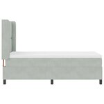 Lit Box Spring avec Matelas & Lumière LED Gris clair 90x200 cm Velours