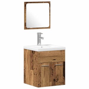 vidaXL Ensemble de mobilier de salle de bain 3 Pièces Bois Ancien