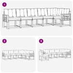 vidaXL Ensemble de canapés d'extérieur 6 Pièces Blanc et Beige