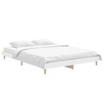 vidaXL Cadre de lit sans matelas blanc 135x190 cm bois d'ingénierie