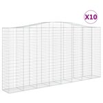 vidaXL Paniers à gabions arqués 10 Pièces 400x50x200/220 cm Fer galvanisé