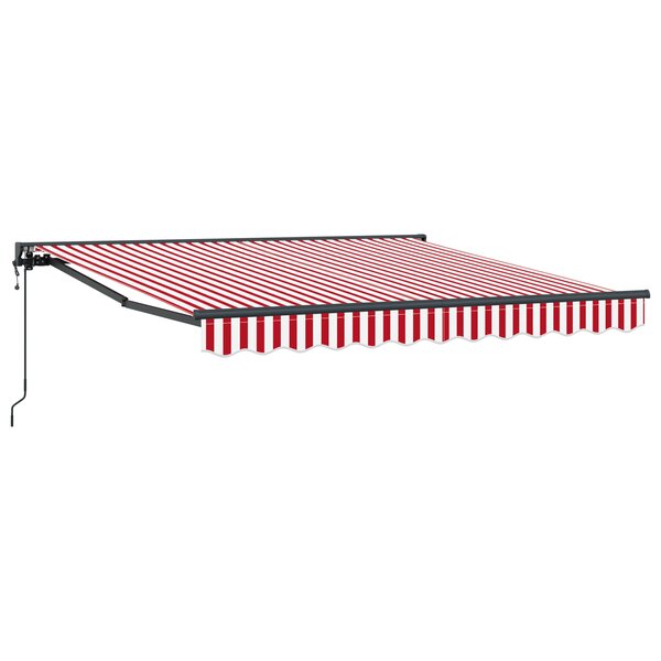 vidaXL Auvent Rétractable Rayure rouge et blanche 300x250 cm Métal