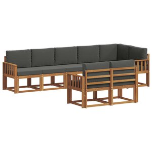vidaXL Ensemble de canapés d'extérieur 8 pc Naturel et Anthracite