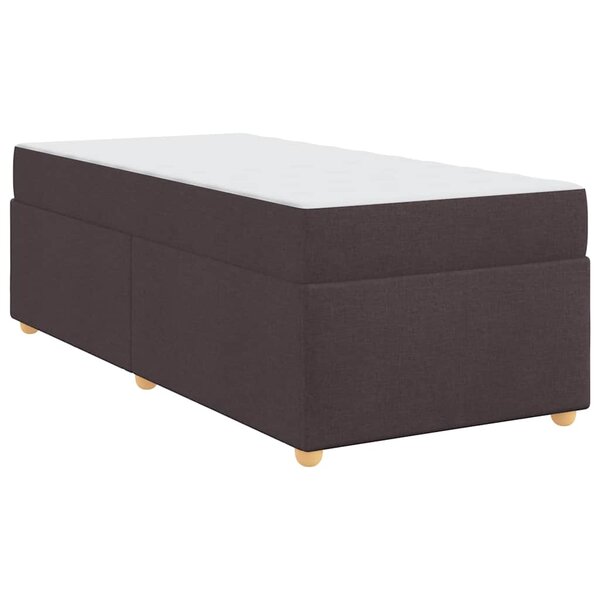 vidaXL Cadre de lit avec matelas Marron foncé 90 x 190 cm tissu