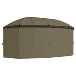 vidaXL Belvédère avec rideaux 520x349x255 cm Taupe 180 g/m²