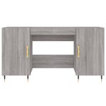 Bureau table poste de travail meuble d'ordinateur informatique étude sonoma 140 x 50 x 75 cm bois d'ingénierie gris 02_0023950