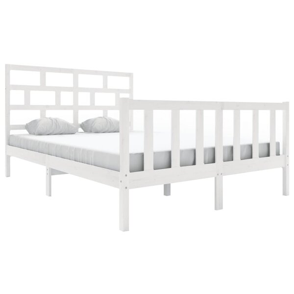 vidaXL Cadre de lit sans matelas blanc bois massif 160x200 cm