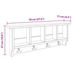 vidaXL Cintre Marron 70 x 11 x 27 cm Bois de Mahogany Massif