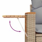 vidaXL Ensemble de canapé de jardin 10 Pièces Beige polyrotin