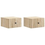 vidaXL Cabinet de chevet mural 2 pc Chêne Sonoma 33 x 34 5 x 20 cm