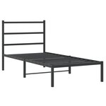 vidaXL Cadre de lit métal sans matelas avec tête de lit noir 90x200 cm