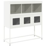 vidaXL Buffet blanc 100 5x39x107 cm acier laminé à froid