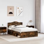 vidaXL Cadre de lit Chêne fumé 120 x 200 cm Bois de pin massif