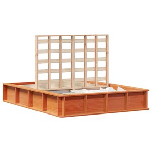 vidaXL Cadre de lit Cire marron 135 x 190 cm Bois de pin massif